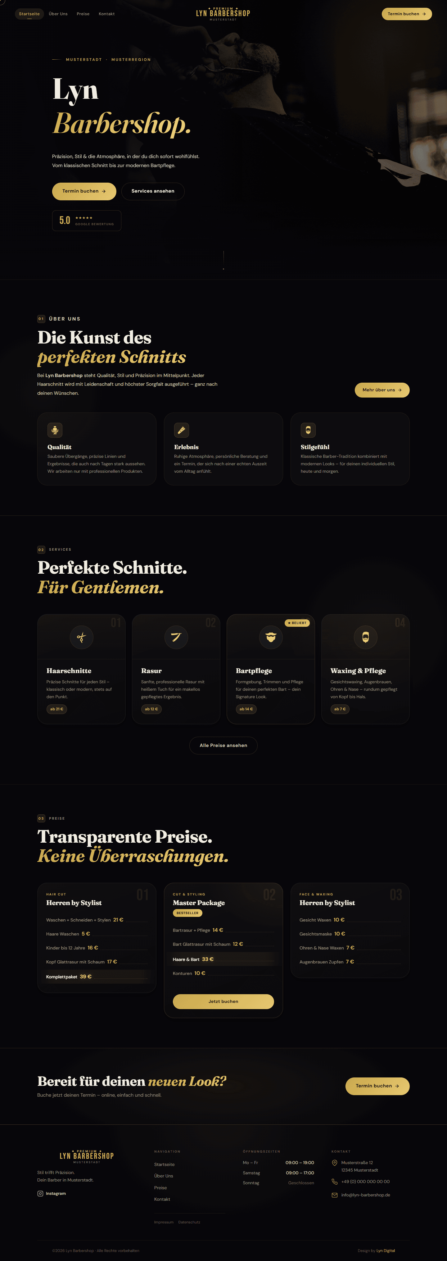 Web Tasarım Portfolyosu - Lyn Barbershop