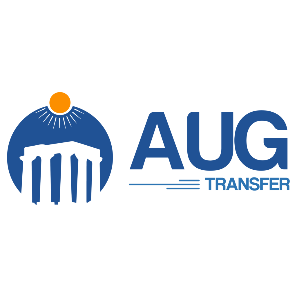 Logo Design für AUG Transfer mit Reisesymbolen und Tempolinien – Referenz für Kunde: AUG Transfer, erstellt von Lyn Digital